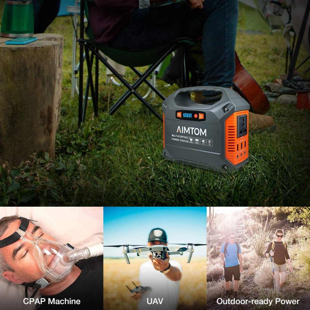 AIMTOM 42000mAh 155Wh Power Station, Emergency Backup Power Supply with