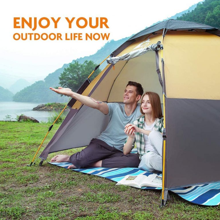 Hewolf Waterproof Instant Camping Tent – 2-3 Person Easy Quick Setup ...