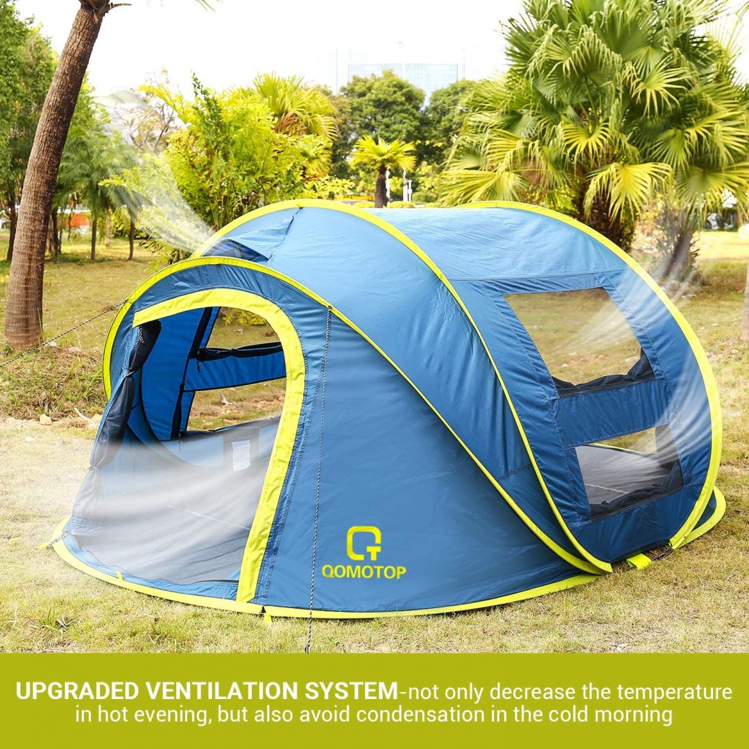 OT QOMOTOP 10 Seconds Setup 4 Person Pop up Tent, 9.5’×7’ with 50